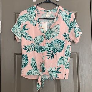 Palm tree button down